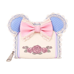 Loungefly Disney Minnie Floral And Lace Ears Zip Around Wallet (WDWA3269)