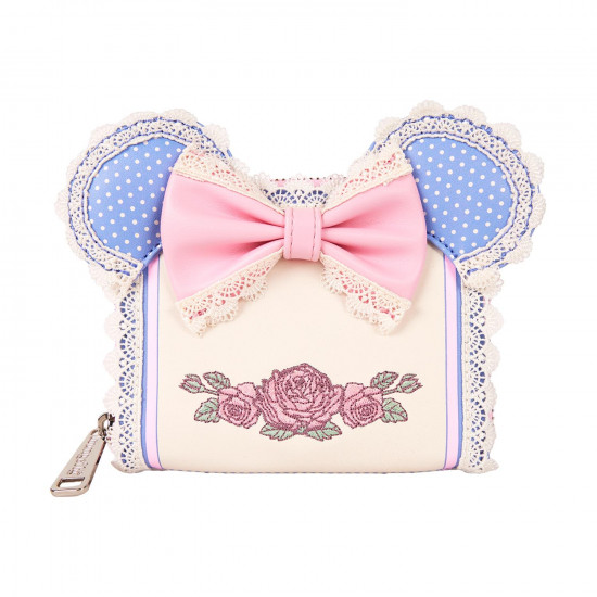 Loungefly Disney Minnie Floral And Lace Ears Zip Around Wallet (WDWA3269)