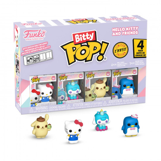 Funko Bitty Pop! 4-Pack: Hello Kitty and Friends - Hello Kitty (Classic), Cinnamoroll, Pompompurin, Chase Figure Vinyl Figures