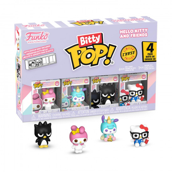 Funko Bitty Pop! 4-Pack: Hello Kitty and Friends - My Melody, Pochacco, Badtz-Maru, Chase Figure Vinyl Figures