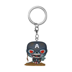 Funko Pocket Pop!: Marvel Zombies - Zombie Captain America Bobble-Head Vinyl Figure Keychain