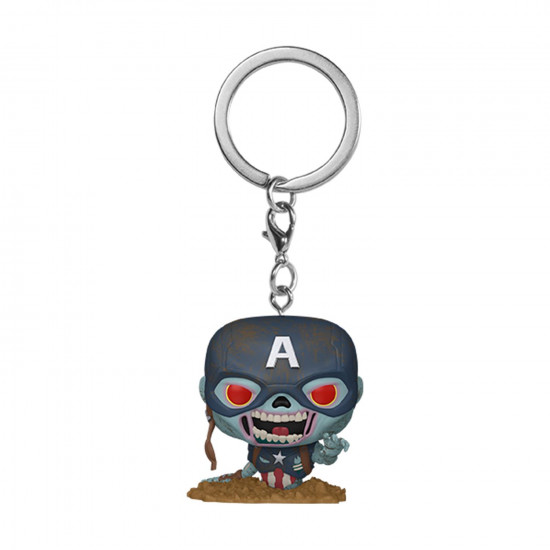 Funko Pocket Pop!: Marvel Zombies - Zombie Captain America Bobble-Head Vinyl Figure Keychain