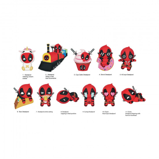 Monogram Marvel: Deadpool (Series4) (Blind Bag/Random) 3D Foam Bag Clips Figures (68605)