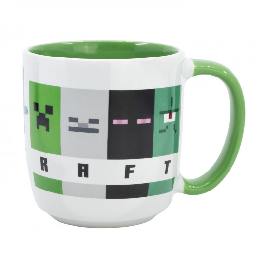 Stor: Minecraft Squared Pattern - Young Adult Ceramic Elite Mug In Gift Box (385ml) (75618)