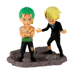 Banpresto World Collectable Figure Log Stories: One Piece - Roronoa Zoro amp;amp; Sanji Figures (8cm) (29523)