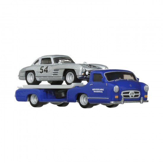 Mattel Hot Wheels: Premium Car Culture Team Transport - Mercedes-Benz 300SL amp;amp; '55 Mercedes-Benz Blaues Wunder (HRV48)