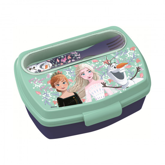 Stor: Frozen Snowy Tale - Funny Sandwich Box With Cutlery (81009)