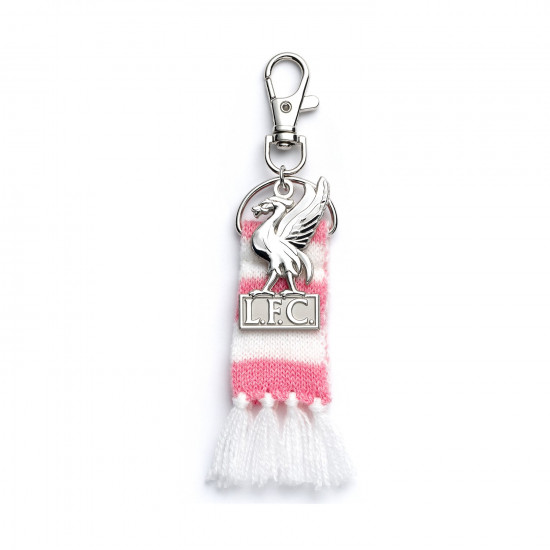 Carat Shop Liverpool FC - Pink Stripe Scarf amp;amp; Liverbird Backpack Hanger (LFCBH003)