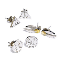 Carat Shop Harry Potter - Deathly Hallows/Golden Snitch/Platform Stud Earring Set (WE0104)