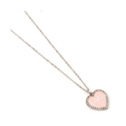 Carat Shop Barbie - Pink Enamel Heart Pendant Necklace with Crystal (BMN00003)