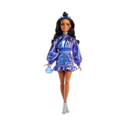 Mattel Barbie: Deluxe Style - Metallic Blue Dress with Brown Hair Doll (JFP42)