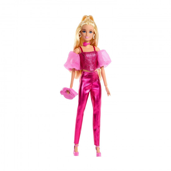 Mattel Barbie: Deluxe Style - Metallic Pink Set with Blonde Hair Doll (JFP40)