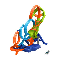 Mattel Hot Wheels: Stunt Tracks - 4-Loop Crash-Out Track Set (HXR70)