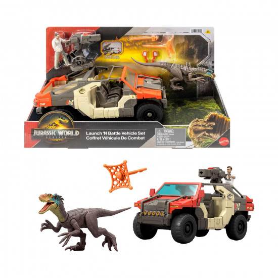 Mattel Jurassic World: Movie Line Rebirth - Launch 'N Battle Vehicle Set (JGB59)