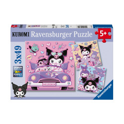 Ravensburger Puzzle: Kuromi - Kuromi on Tour  (3x49pcs) (12004332)