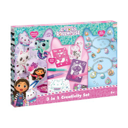 Totum: Gabby's Dollhouse - 3 In 1 Creativity Set Diamond Painting, Glitter Charm Bracelets amp;amp; Spray Pens (TT420366)