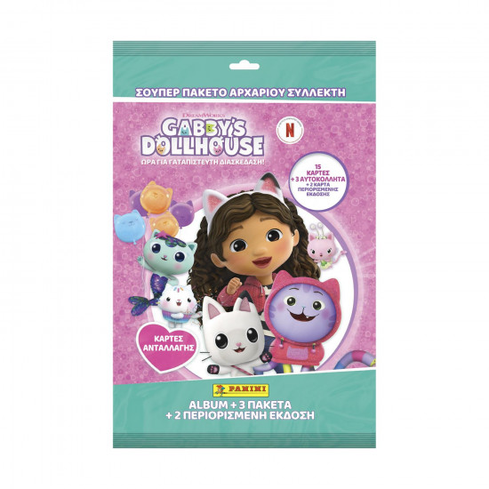 Panini Gabby's Dollhouse: Starter Pack (1 binder, 3 packs of 5 cards plus 2 limited edition cards)