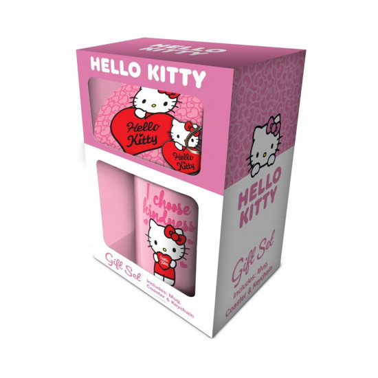 Pyramid Sanrio: Hello Kitty - I Choose Kidness Gift Set (Mug,Coaster amp;amp; Keychain) (GP2402658)