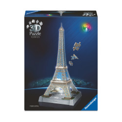 Ravensburger 3D Puzzle: 3D Iconics - Eiffel Tower Night Edition (216pcs)
