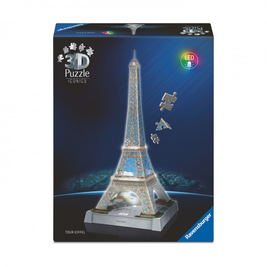 Ravensburger 3D Puzzle: 3D Iconics - Eiffel Tower Night Edition (216pcs)