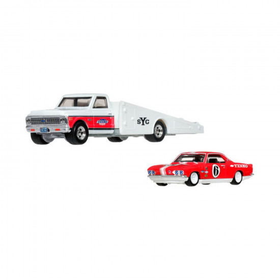 Mattel Hot Wheels Premium: Car Culture Team Transport - '66 Chevrolet Corvair Yenko Stinger & '72 Chevy Ramp Truck Camion A Rampe Vehicles (JHX91)