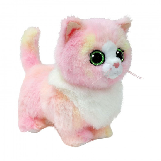 AS TY Beanies: Χνουδωτό Beanie Boos Γατούλα Ροζ με Λευκό 15εκ. (1607-37409)