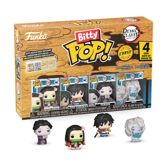 Funko Bitty Pop! 4-Pack: Demon Slayer- Nezuko Kamado, Giyu Tomioka, Tamayo, Rui*  Vinyl Figures