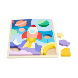 Fisher-Price - Wooden Space Blocks Puzzle (HXY42)