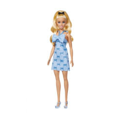 Mattel Barbie: Barbie Fashionistas Wavy Blonde Ponytail Wearing Blue Bow (HYT93)