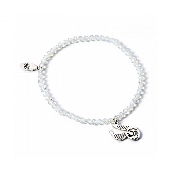 Carat Shop Harry Potter - Semi Precious Stone Bracelet with Sterling Silver Golden Snitch Charm (HPCR0584)