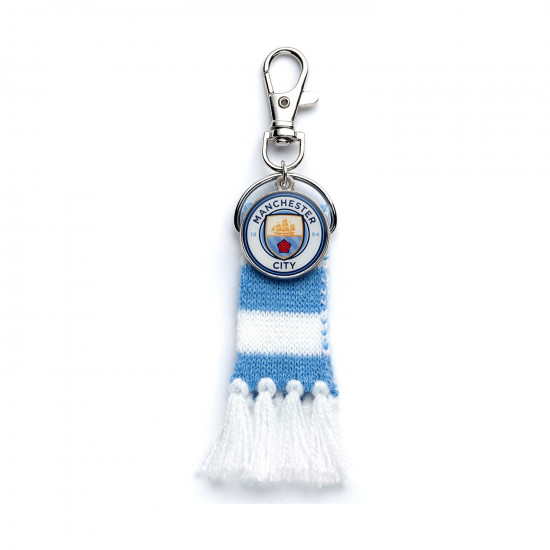 Carat Shop Manchester City FC - Blue Scarf and Logo Charm Backpack Hanger (MCBH0002)