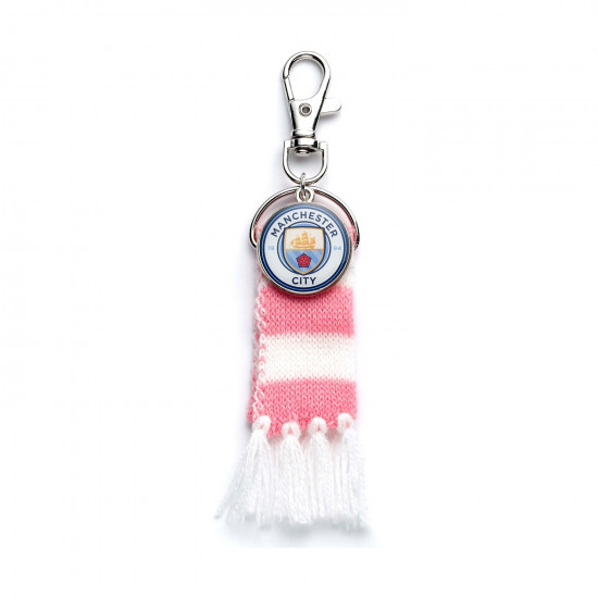 Carat Shop Manchester City FC - Pink Scarf and Logo Charm Backpack Hanger (MCBH0003)