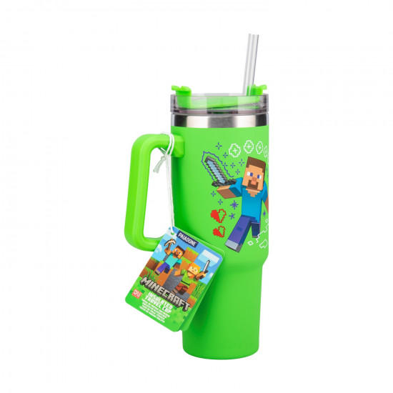 Paladone: Minecraft - Green Multiway Insulated Travel Cup Straw (900ml) (PP14600MCF)