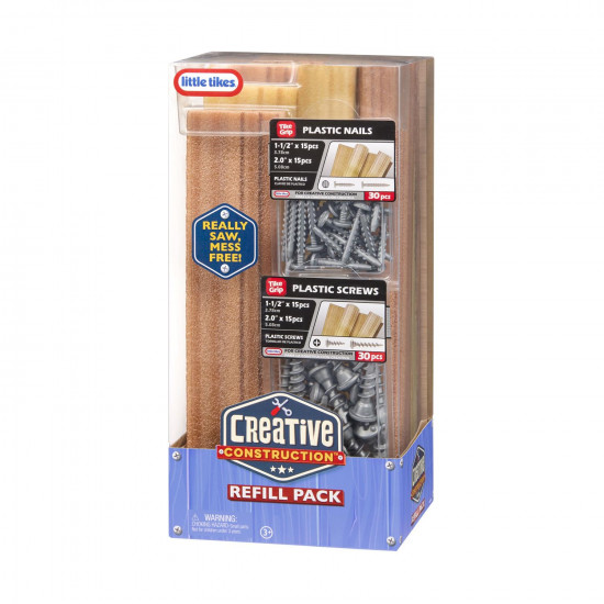 Little Tikes Creative Construction: Refill Pack (Wood-Plastic Screws-Plastic Nails) (643927)
