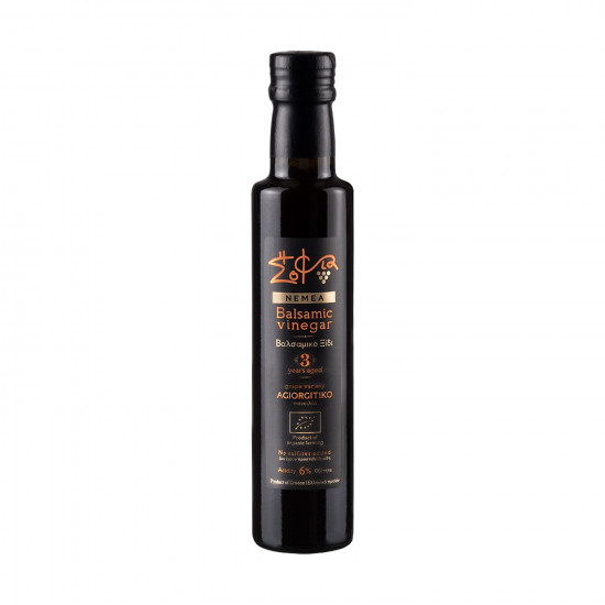 Wisdom Of Nature: Organic Red Balsamic Vinegar From Agiorgitiko Variety - Aged 3 Years (Glass Bottle -250ml)