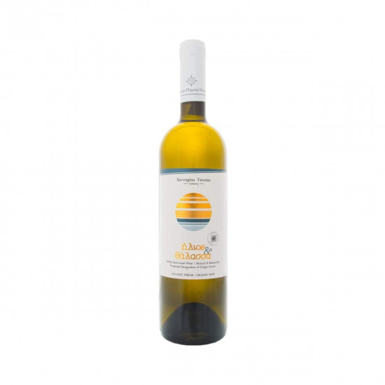Limnos Organic wines - Ilios kai Thalassa - Moscato Alexandrias - Bio White Semi-Dry Wine, 750ml
