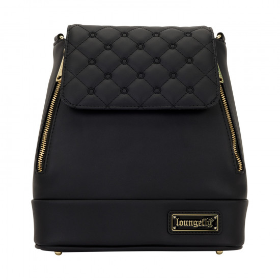 Loungefly: Black Pin Trader Convertible Mini Backpack & Crossbody Bag (LFBK0218)