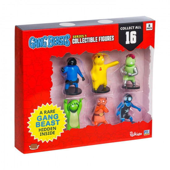 P.M.I. Gang Beasts Collectible Figures - 8 Pack Deluxe Box -including 2 rare hidden characters (S1) (Random) (GB2070)