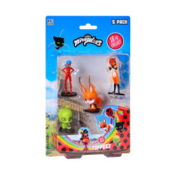 P.M.I. Miraculous Pencil Toppers - 5 Pack -including 1 hidden character (S1) (Random) (MLB2040)