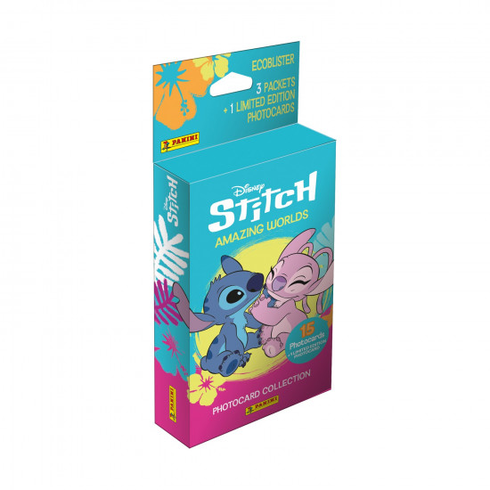 Panini Disney Stitch Photocards: Blister (3 Packs of 5 Cards plus 1 Limited Edition Card)