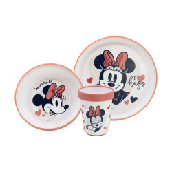 Stor Disney: Minnie Mouse Heart Full - Baby Non Slip 3 Pcs Bicolor Premium Set In Gift Box (10795)