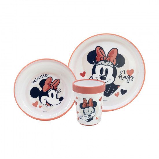 Stor Disney: Minnie Mouse Heart Full - Baby Non Slip 3 Pcs Bicolor Premium Set In Gift Box (10795)