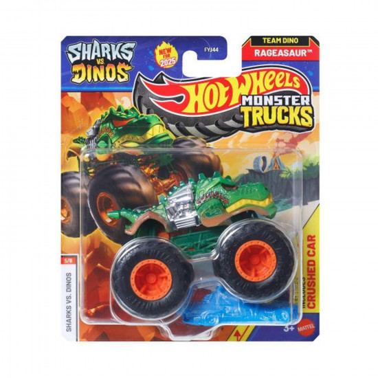Mattel Hot Wheels Monster Trucks: Shark vs. Dinos - Rageasaur Die-Cast Vehicle (JCD74)