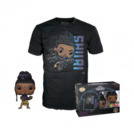 Funko Pop! & Tees (Adult): Marvel Black Panther - Shuri (Glows in the Dark) Bobble-Head Vinyl Figure & T-Shirt (XL)