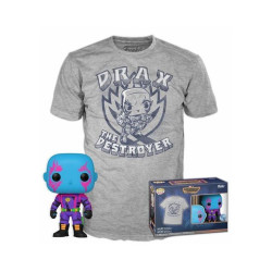Funko Pop! & Tee (Adult): Marvel Guardians of the Galaxy Volume 3 - Drax (Blacklight) (Special Edition) Vinyl Figure and T-Shirt (M)