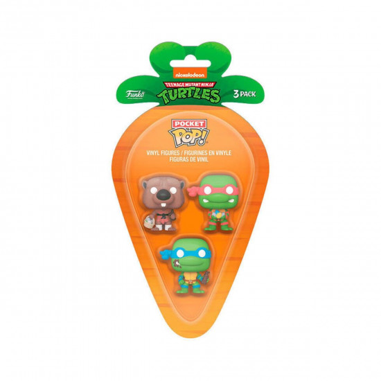 Funko 3-Pack Carrot Pocket Pop!: Teenage Mutant Ninja Turtles - Leonardo/Raphael/Splinter Vinyl Figures