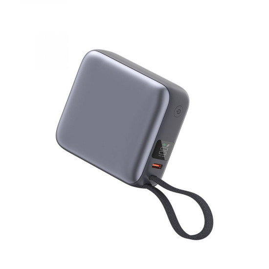 QCY PB10C Grey 10000mAh 35W PD fast charge power bank - Digital Display, Fireproof ABS+PC