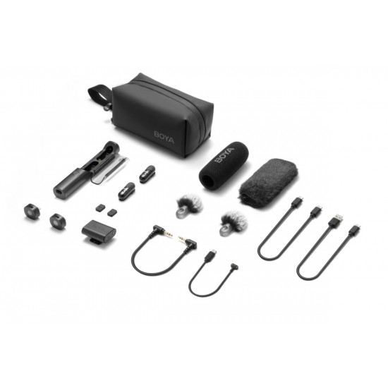 BOYA Magic - Type-C, Lightning & 3,5mm, Camera Receiver Wireless Microphone 2 TX + 3 RX + char. Case