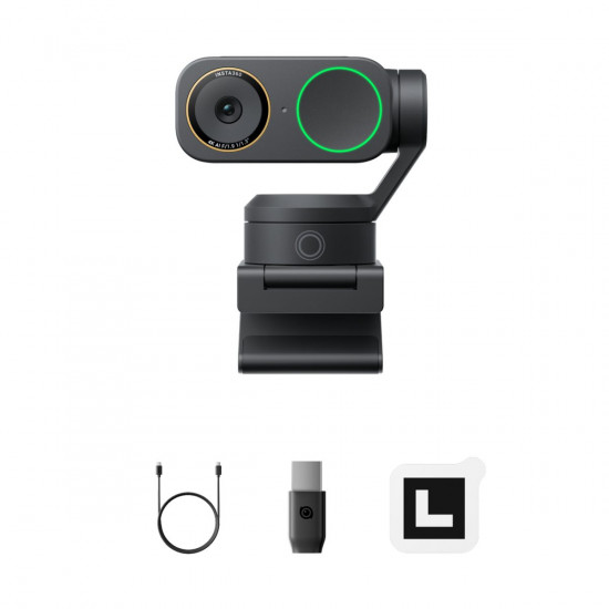 Insta360 Link 2 Pro Black - 2-Axis Gimbal 4K, HDR, AI Noise Cancel, AI Track-Frame, Dual Mic Webcam