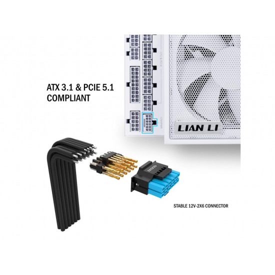 Lian Li Edge 1000W White 80+ Platinum, Fully Modular ATX PSU
